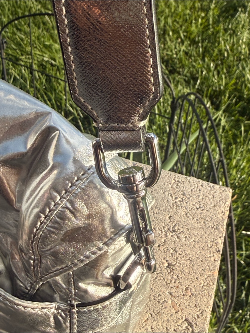 Tory Burch Small Virginia Metallic Small Messenger Crossbody-GUC - Picture 6 of 13